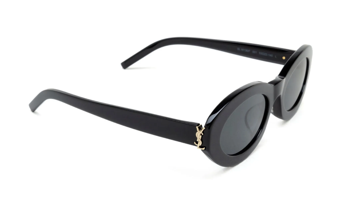 Saint Laurent, SLM136F, 001 BLACK, 53